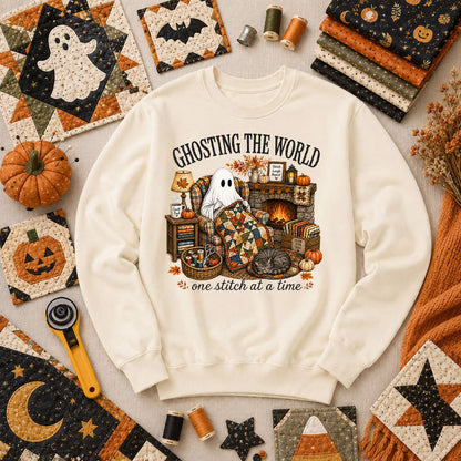 Ghosting The World One Stitch At A Time Long Sleeve - Natural