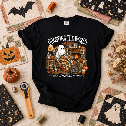 Ghosting The World One Stitch At A Time T-Shirt - Black