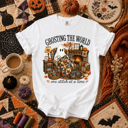 Ghosting The World One Stitch At A Time T-Shirt - White