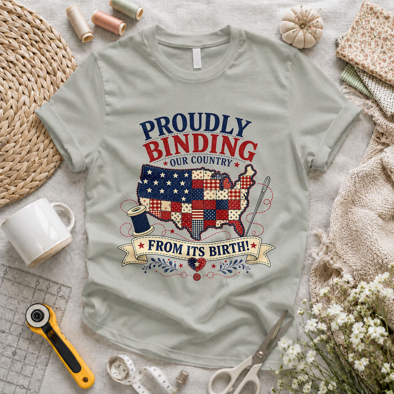 God Bless the USA Patchwork Letters - Pink view 5