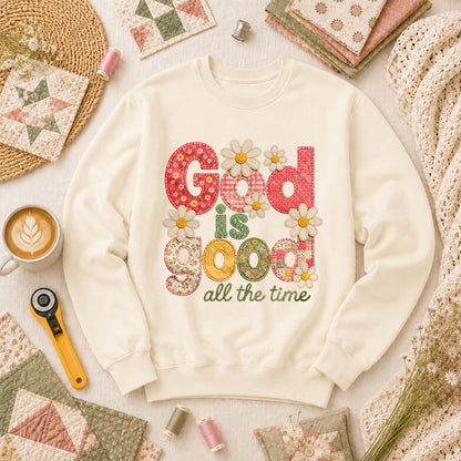 God Is Good All The Time Long Sleeve - Natural