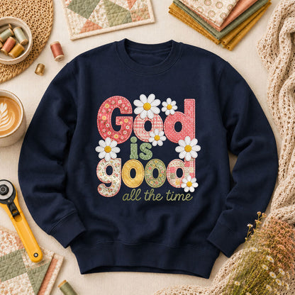 God Is Good All The Time Long Sleeve - Navy