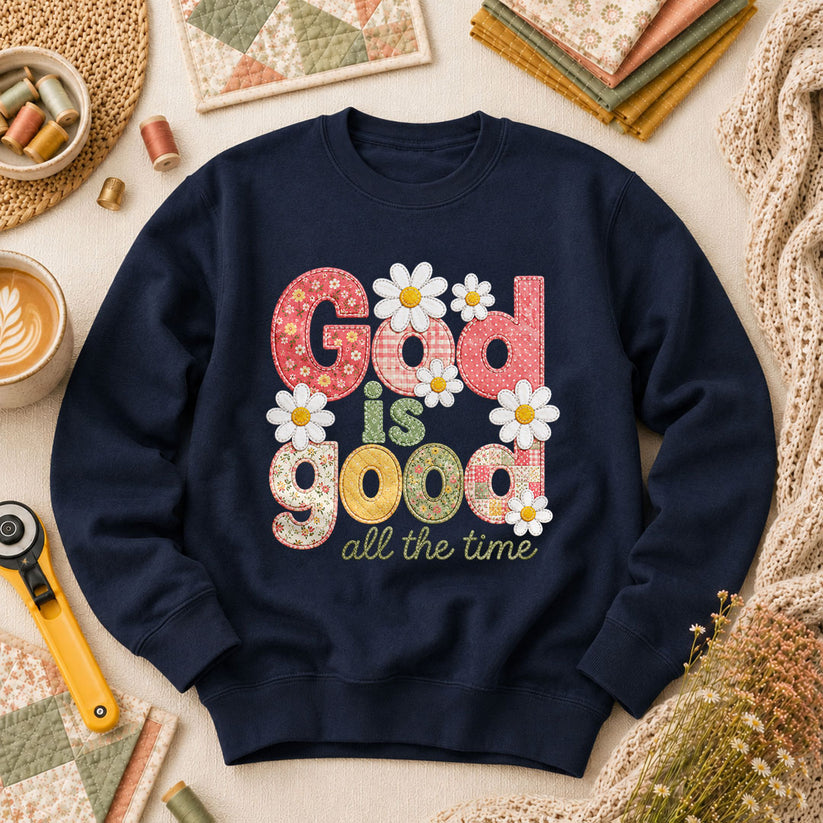 God Is Good All The Time Long Sleeve - Navy