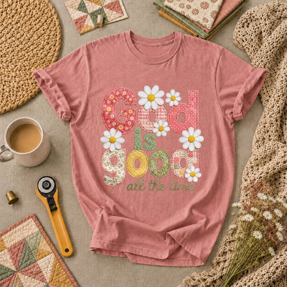 God Is Good All The Time T-Shirt - Heather Mauve