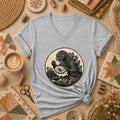 Godzilla Quilter Craft Destroy Repeat Vintage Women's V-Neck
