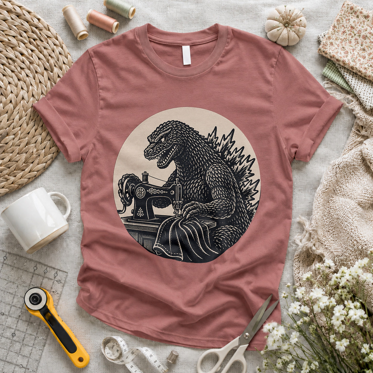 Godzilla Sewing Vintage T-shirt