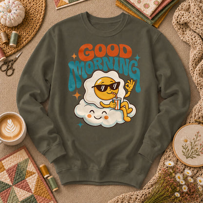 Good Morning Egg Cloud Long Sleeve - Military Green