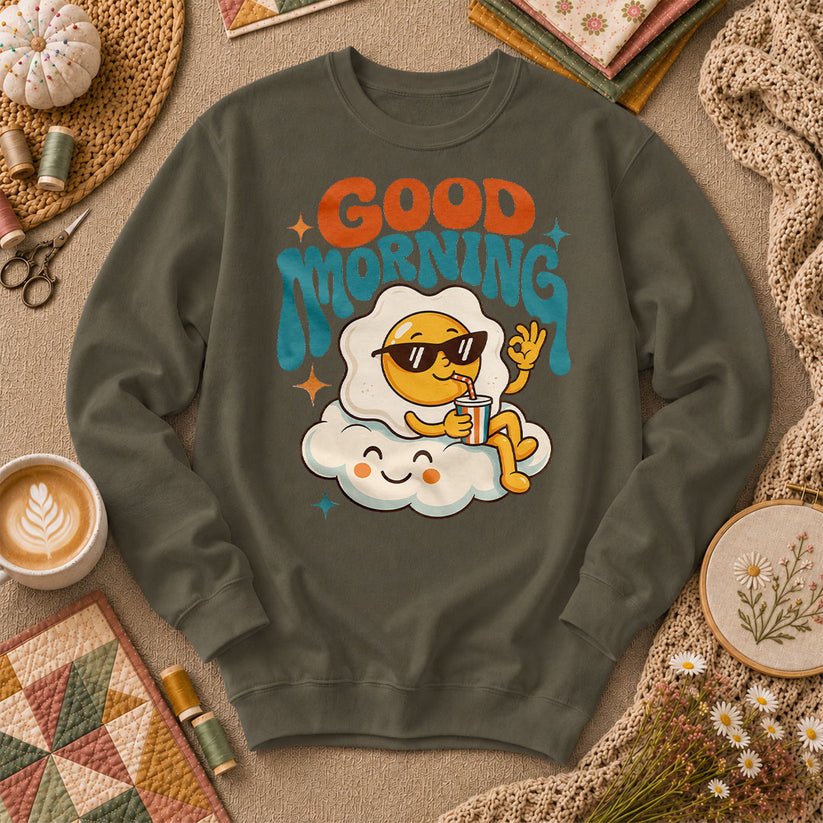 Good Morning Egg Cloud Long Sleeve - Military Green