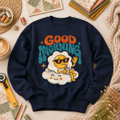 Good Morning Egg Cloud Long Sleeve - Navy
