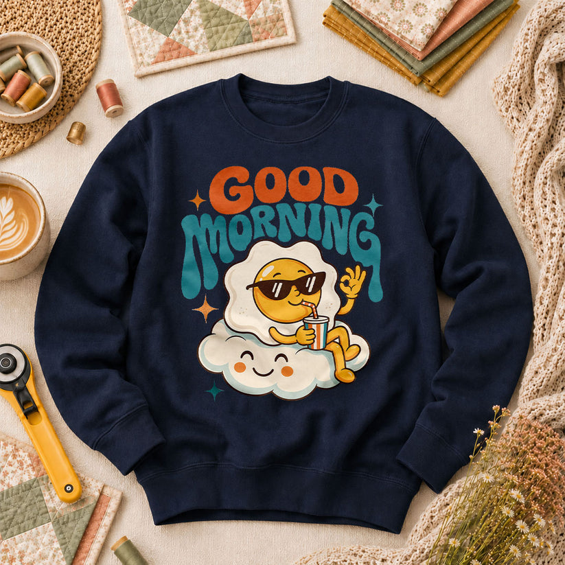 Good Morning Egg Cloud Long Sleeve - Navy