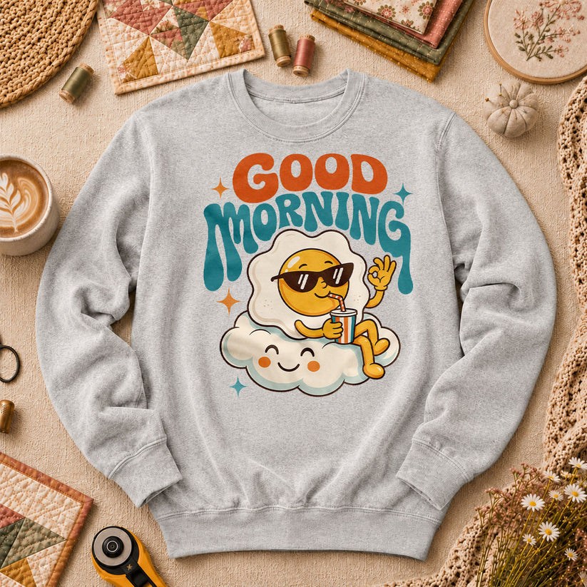 Good Morning Egg Cloud Long Sleeve - Sport Grey