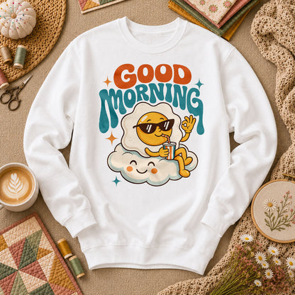 Good Morning Egg Cloud Long Sleeve - White