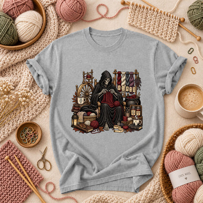 Grim Reaper Knitting Room T-Shirt - Athletic Heather