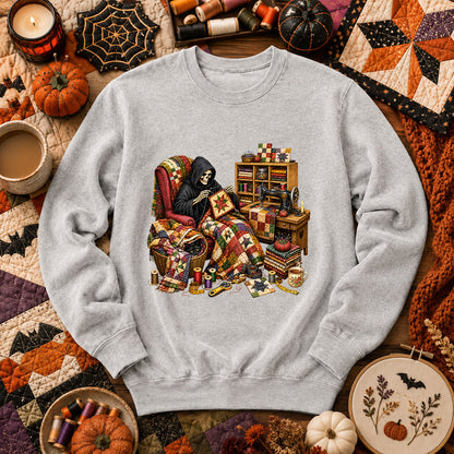 Grim Reaper Quilting In Armchair Long Sleeve - Sport Grey