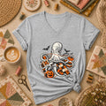 Halloween Octopus Pumpkin Quilter Women's V-Neck