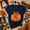 Halloween Patchwork Pumpkin With Spiders Women's V-Neck