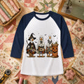 Halloween Quilting Geese Trio Ghost Raglan Sleeve