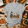 Halloween Quilting Geese Trio Ghost Women's V-Neck