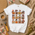 Halloween Skeleton Quilt Block Grid T-Shirt