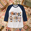 Happy Quilting Ghost Halloween Raglan Sleeve