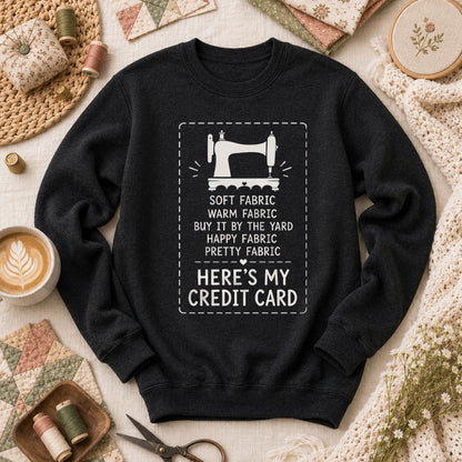 Heres My Credit Card Fabric Long Sleeve - Black