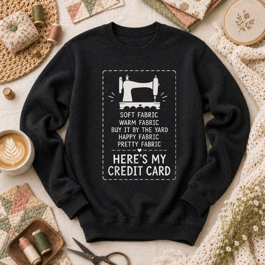 Heres My Credit Card Fabric Long Sleeve - Black