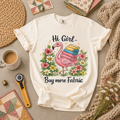 Hi Girl Buy More Fabric T-Shirt - Ivory