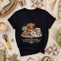 Highland Cow Quilter Wildflowers Patchwork Women's V-Neck