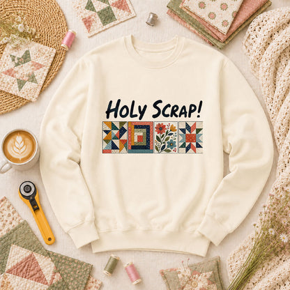Holy Scrap Quilt Blocks Long Sleeve - Natural