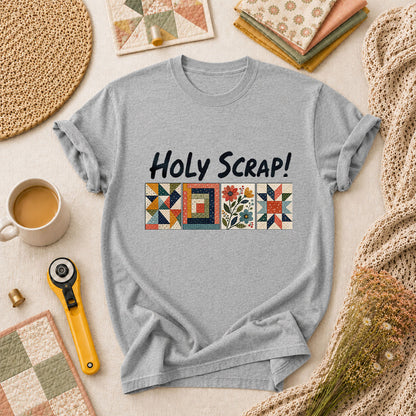 Holy Scrap Quilt Blocks T-Shirt - Athletic Heather