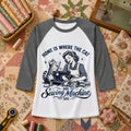 Home Is Where The Cat And Sewing Machine Are Raglan Sleeve