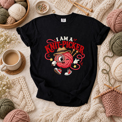 I Am A Knit-Picker T-Shirt - Black