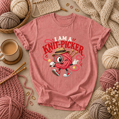I Am A Knit-Picker T-Shirt - Heather Mauve