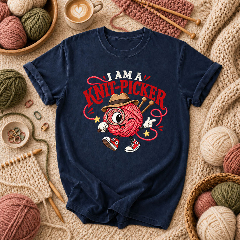 I Am A Knit-Picker T-Shirt - Navy