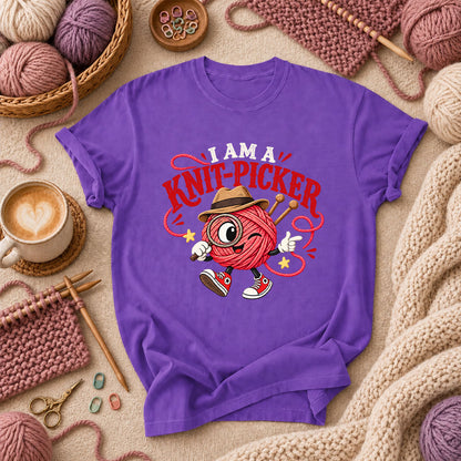 I Am A Knit-Picker T-Shirt - Purple