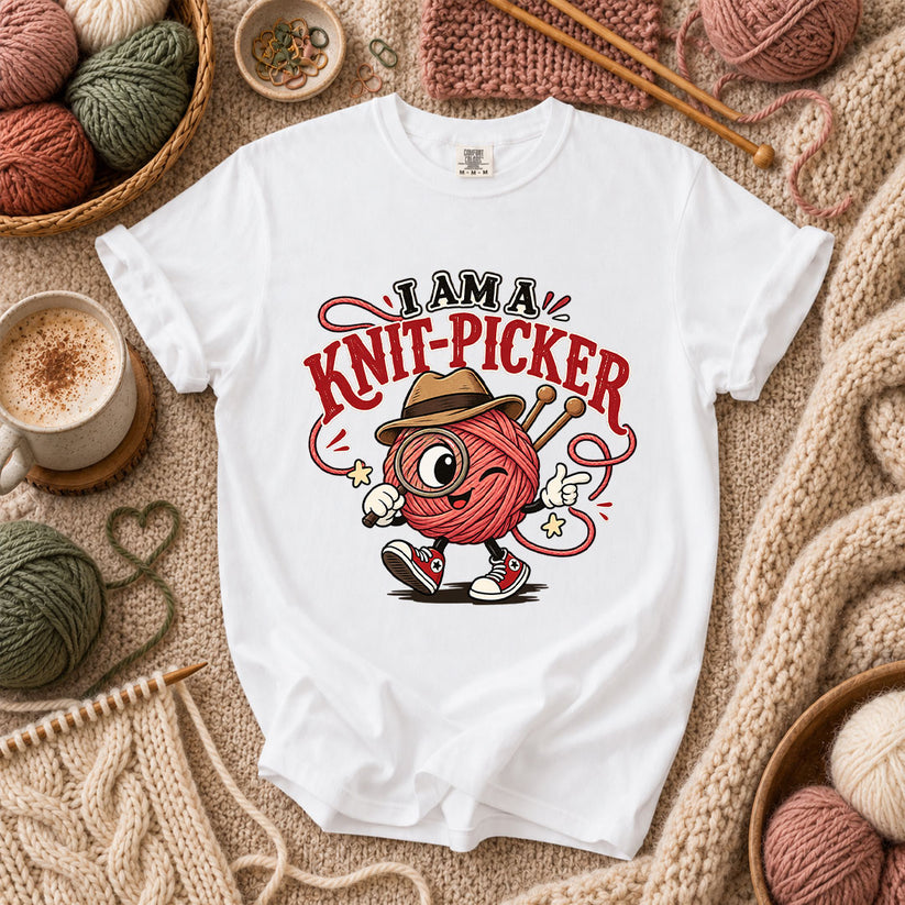 I Am A Knit-Picker T-Shirt - White