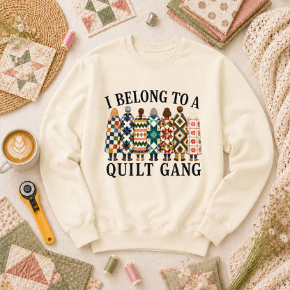 I Belong To A Quilt Gang Long Sleeve - Natural