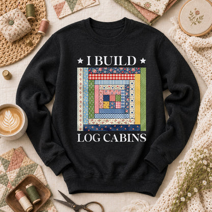 I Build Log Cabins Long Sleeve - Black