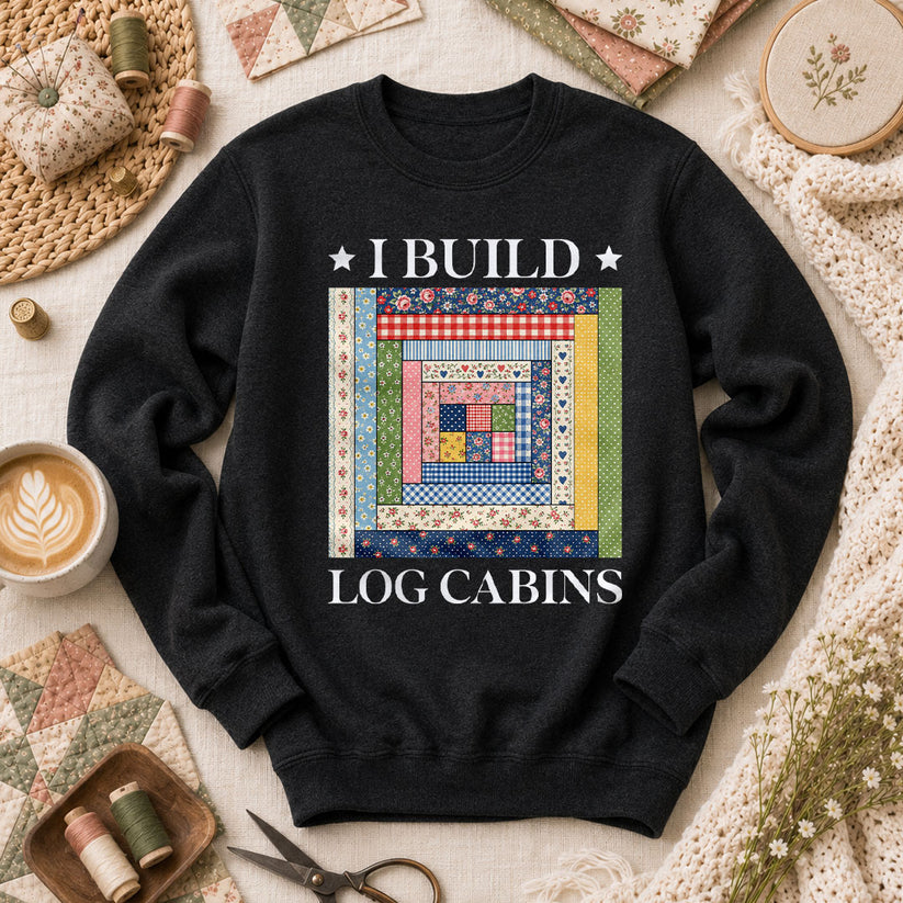 I Build Log Cabins Long Sleeve - Black