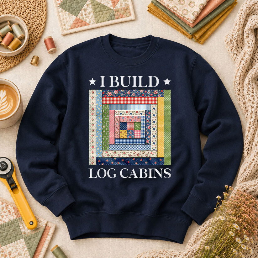 I Build Log Cabins Long Sleeve - Navy