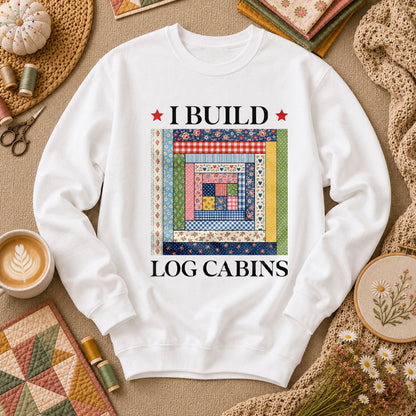 I Build Log Cabins Long Sleeve - White