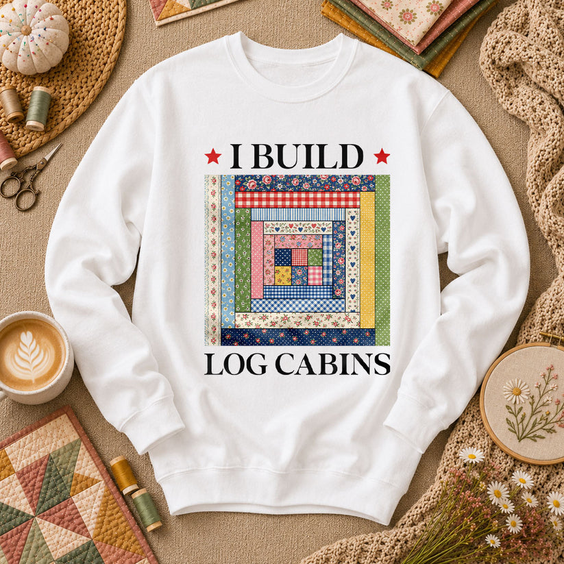 I Build Log Cabins Long Sleeve - White