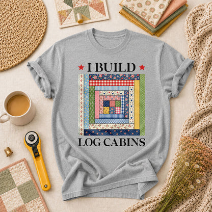 I Build Log Cabins T-Shirt - Athletic Heather