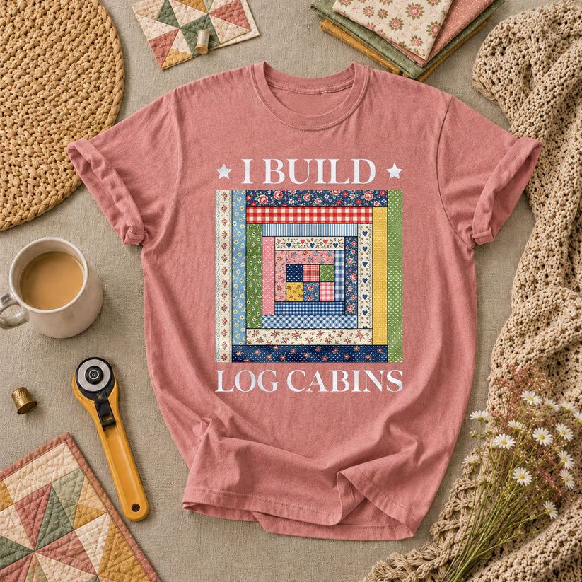 I Build Log Cabins T-Shirt - Heather Mauve