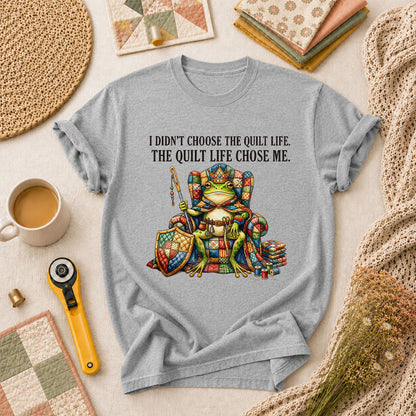 I Didnt Choose The Quilt Life Frog King T-Shirt - Athletic Heather