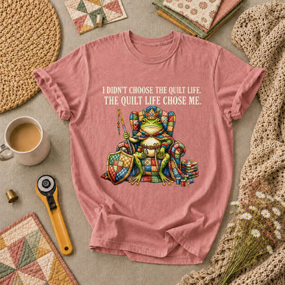 I Didnt Choose The Quilt Life Frog King T-Shirt - Heather Mauve
