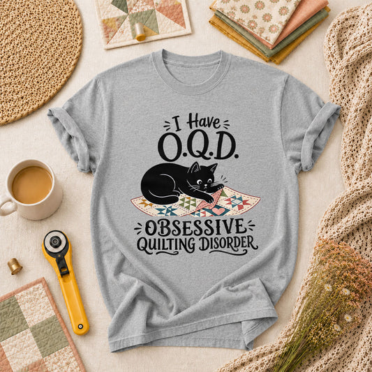 I Have OQD Obsessive Quilting Disorder T-Shirt - Athletic Heather