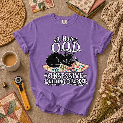 I Have OQD Obsessive Quilting Disorder T-Shirt - Heather Team Purple