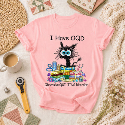 I Have OQD Obsessive Quilting Disorder Vintage T-Shirt - Pink