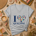 I Love Quilting Women's V-Neck